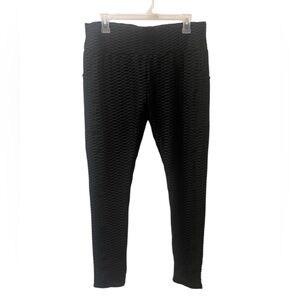 Black Textured Leggings